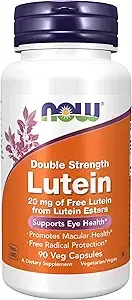NOW Foods Lutein 20 mg & Free Lutein 20 mg Lutein Esters, 90 Vegetarian Capsules product image