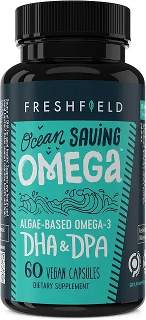 Marine Omega, Algae Omega 3, DHA Supplement, 2-Month Supply, Sustainably Sourced, Maximum Strength DHA per Capsule (440mg), with DPA product image