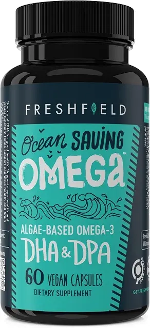 Marine Omega, Algae Omega 3, DHA Supplement, 2-Month Supply, Sustainably Sourced, Maximum Strength DHA per Capsule (440mg), with DPA product image