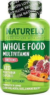 NATURELO Teen Multivitamin - Whole Food Multivitamin - with Minerals for Teenage Boys & Girls - Supplement for Active Kids - Non-GMO - Vegan & Vegetarian - 120 Capsules