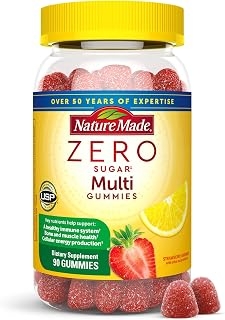 Nature Made Zero Sugar Multivitamin Gummies, Mens & Womens Multivitamins, Daily Nutritional Support Vitamin and Mineral Supplement, Aspartame Free, 90 Gummies, 45 Day Supply product image