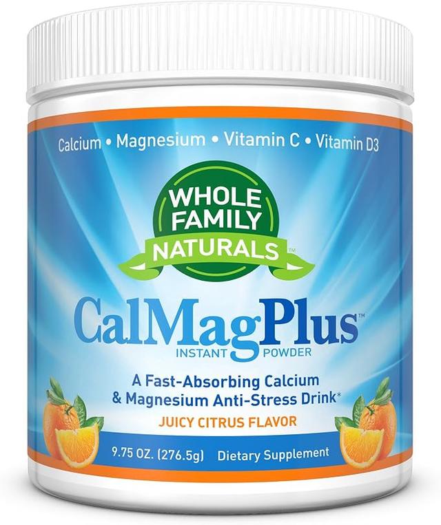 Calcium Magnesium Powder Supplement - With Vitamin C & D3 CalMag Plus - Gluten Free, Non-GMO, Orange Tangerine Flavor - Cal Mag Drink - Magnesium-Containing Calcium Supplement for Natural Calming Support product image