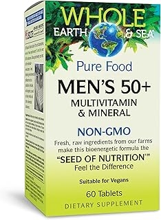 Natural Factors, Men's 50+ Multivitamin & Mineral, 1 Serving Contains Nutrition Equivalent to ½ lb of Veggies, 60 Count (Pack of 1) product image