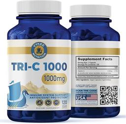 Vykee Tri-C 1000 – Triple Source Vitamin C Complex | Immune Support and Antioxidant Defense | Skin, Collagen & Recovery Formula