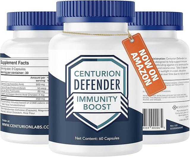 Defender Immunity Boost, 5-in-1 Powerful Blend of Quercetin, Zinc, Vitamin D, Vitamin C, and Copper for Overall Health Support, 60 Capsules product image
