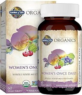 Garden of Life Multivitamin for Women - Organics Women's Once Daily Multi - 60 Tablets, Whole Food Multi with Iron, Biotin, Vegan Organic Vitamin for Women's Health, Energy Hair Skin and Nails product image