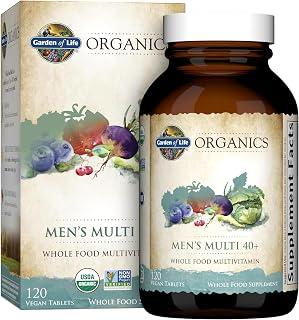 Garden of Life Organics Whole Food Multivitamin for Men 40+ 120 Tablets, Vegan Mens Multi for Health & Well-Being Certified Organic Whole Food Vitamins & Minerals for Men Over 40 Mens Vitamins product image