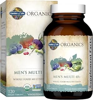 Garden of Life Organics Whole Food Multivitamin for Men 40+ 120 Tablets, Vegan Mens Multi for Health & Well-Being Certified Organic Whole Food Vitamins & Minerals for Men Over 40 Mens Vitamins product image