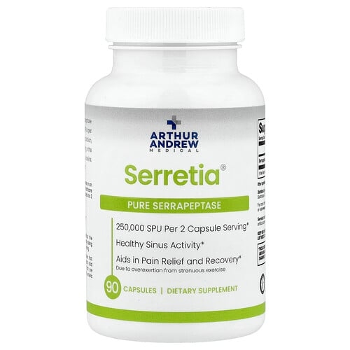 Arthur Andrew Medical Serretia Pure Serrapeptase 90 Capsules 125 000 Spu Per Capsule product image