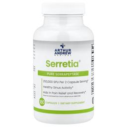 Arthur Andrew Medical Serretia Pure Serrapeptase 180 Capsules 125 000 Spu Per Capsule