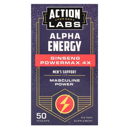Action Labs For Men Alpha Energy Ginseng Powermax 4x 50 Vegcaps product image