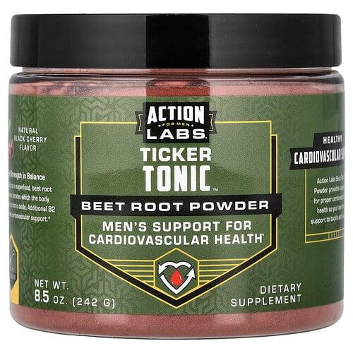 Action Labs For Men Ticker Tonic Beet Root Powder Natural Black Cherry 8 5 Oz 242 G product image