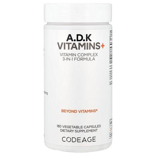 Codeage A D K Vitamins 180 Vegetable Capsules product image