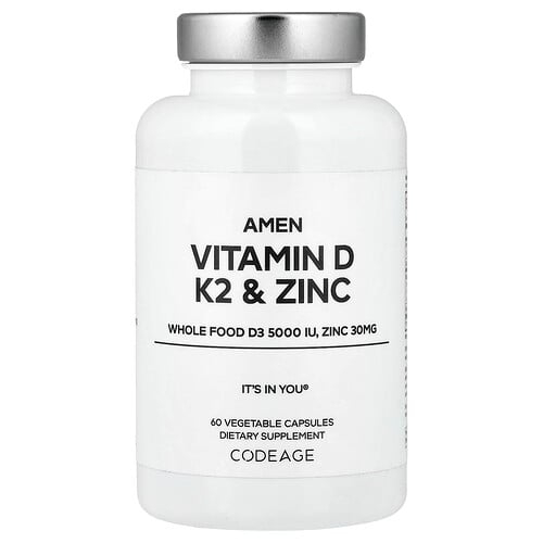 Codeage Amen Vitamin D K2 Zinc 60 Vegetable Capsules product image