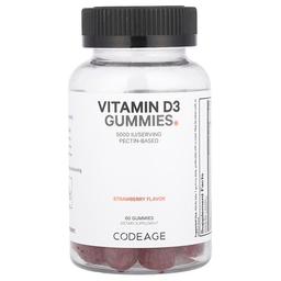 Codeage Vitamin D3 Gummies Strawberry 5 000 Iu 60 Gummies