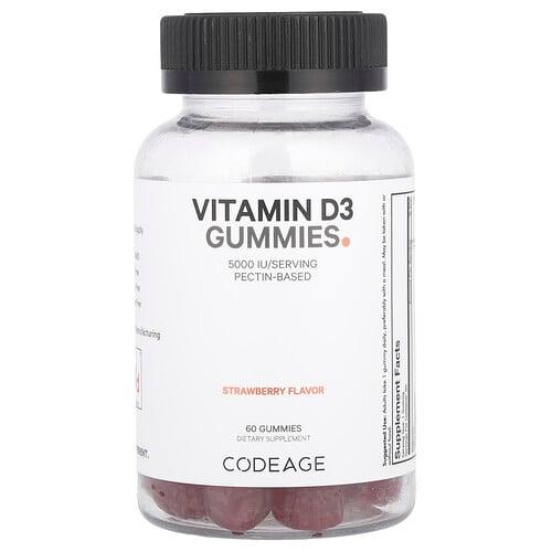 Codeage Vitamin D3 Gummies Strawberry 5 000 Iu 60 Gummies product image