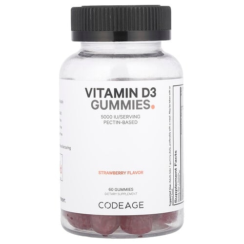 Codeage Vitamin D3 Gummies Strawberry 5 000 Iu 60 Gummies product image