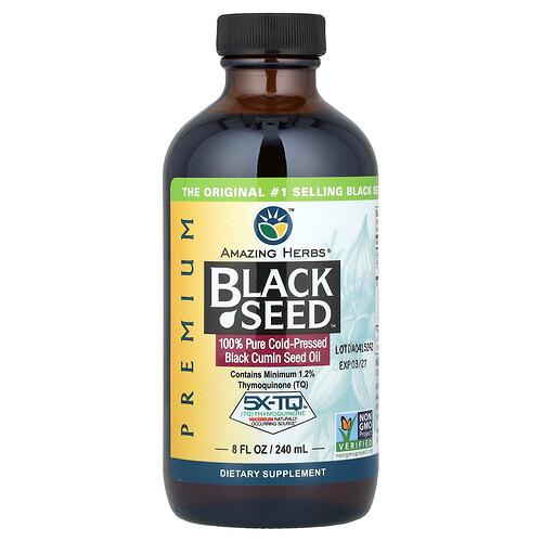 Amazing Herbs Premium Black Seed 100 Pure Cold Pressed Black Cumin Seed Oil 8 Fl Oz 240 Ml product image