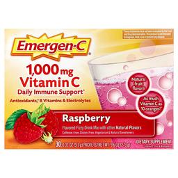 Emergen C Vitamin C Raspberry 30 Packets 0 32 Oz 9 1 G Each