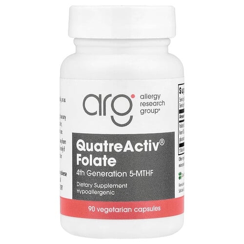Allergy Research Group Quatreactiv Folate 90 Vegetarian Capsules 833 Mcg Per Capsule product image