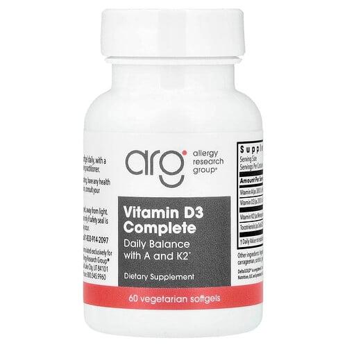 Allergy Research Group Vitamin D3 Complete 60 Vegetarian Softgels product image