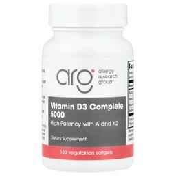 Allergy Research Group Vitamin D3 Complete 5000 120 Vegetarian Softgels
