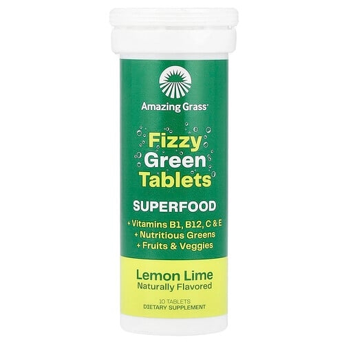 Amazing Grass Fizzy Green Tablets Superfood Lemon Lime 10 Tablets product image
