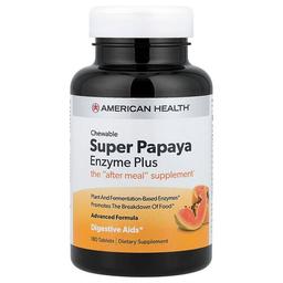 American Health Super Papaya Enzyme Plus Chewable 180 Tablets