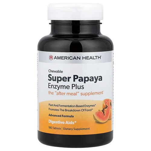 American Health Super Papaya Enzyme Plus Chewable 180 Tablets product image