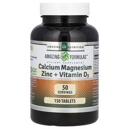 Amazing Nutrition Amazing Formulas Calcium Magnesium Zinc Vitamin D3 150 Tablets