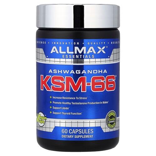 Allmax Essentials Ashwagandha Ksm 66 60 Capsules 300 Mg Per Capsule product image