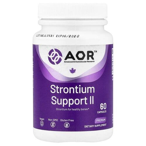 어드밴스드 어소모레큘러 리서치 AOR Advanced Orthomolecular Research AOR, 스트론튬 서포트 II, 341mg, 캡슐 60정 product image