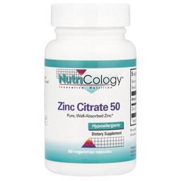 Nutricology Zinc Citrate 50 50 Mg 60 Vegetarian Capsules