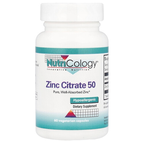 Nutricology Zinc Citrate 50 50 Mg 60 Vegetarian Capsules product image