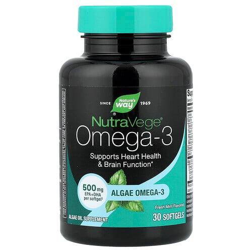 Nature S Way Nutravege Omega 3 Fresh Mint 500 Mg 30 Softgels product image