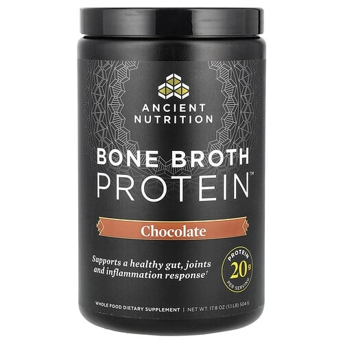 Ancient Nutrition Bone Broth Protein Chocolate 1 1 Lb 504 G product image