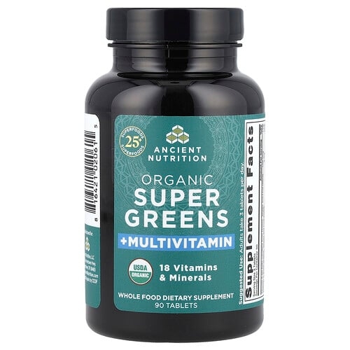 Ancient Nutrition Organic Super Greens Multivitamin 90 Tablets product image