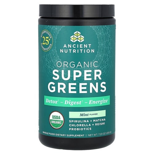 Ancient Nutrition Organic Supergreens Mint 7 23 Oz 205 G product image