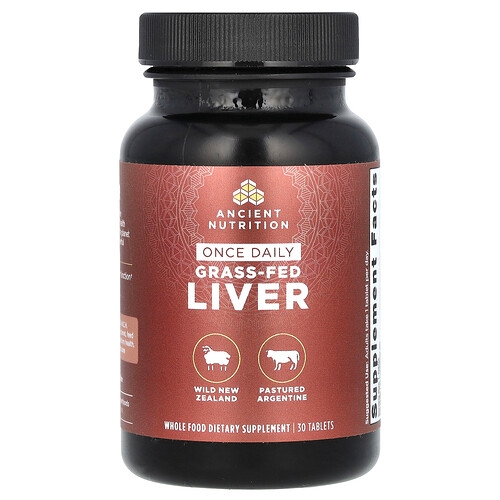 Ancient Nutrition Once Daily Grass Fed Liver 1 G 30 Tablets product image