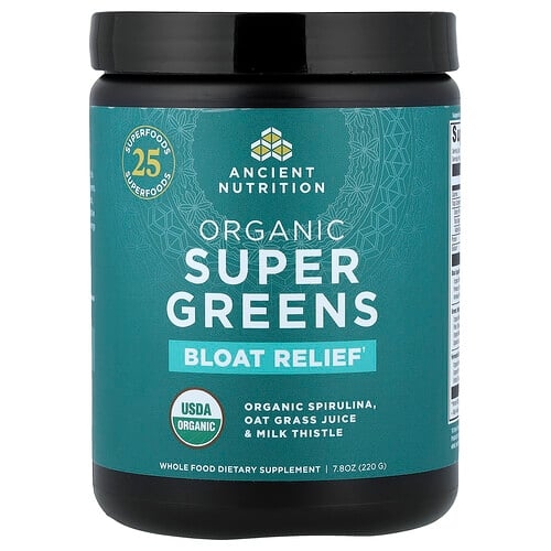 Ancient Nutrition Organic Super Greens Bloat Relief 7 8 Oz 220 G product image