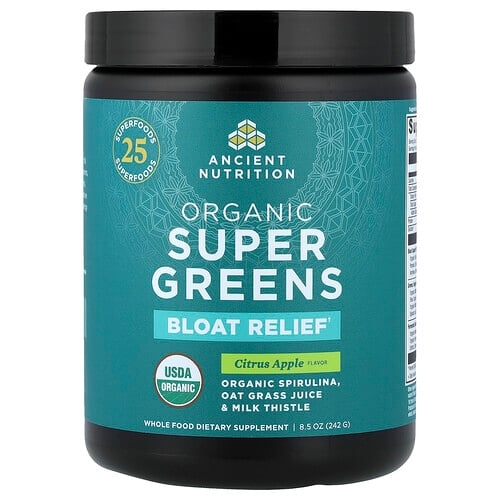 Ancient Nutrition Organic Super Greens Bloat Relief Citrus Apple 8 5 Oz 242 G product image