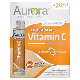 Aurora Nutrascience Mega Pack Liposomal Vitamin C 32 Packs 0 68 Fl Oz 20 Ml Each