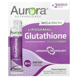 Aurora Nutrascience Mega Pack Liposomal Glutathione 32 Packets 0 68 Fl Oz 20 Ml Each