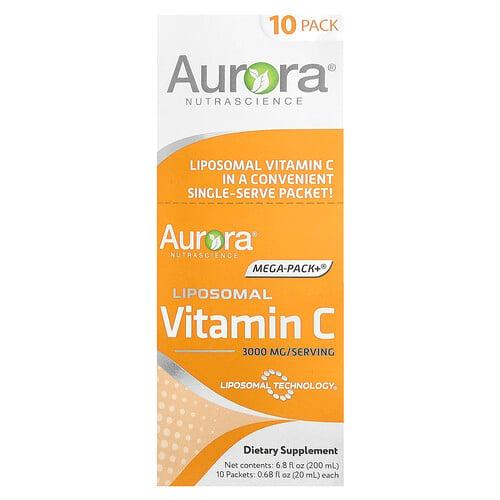 Aurora Nutrascience Mega Pack Liposomal Vitamin C 10 Packets 0 68 Fl Oz 20 Ml Each product image