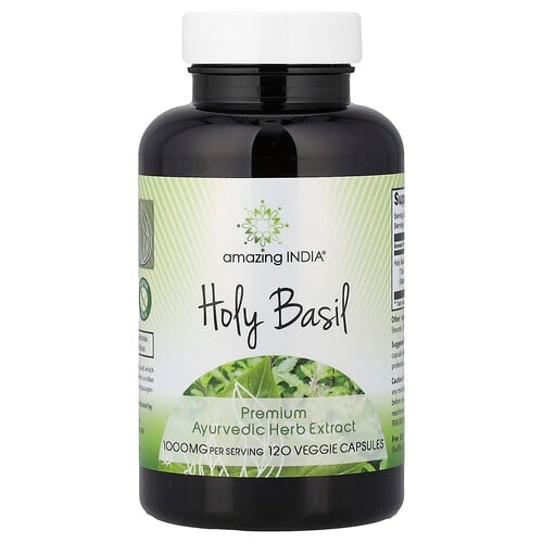 Amazing India Holy Basil 120 Veggie Capsules 500 Mg Per Capsule product image