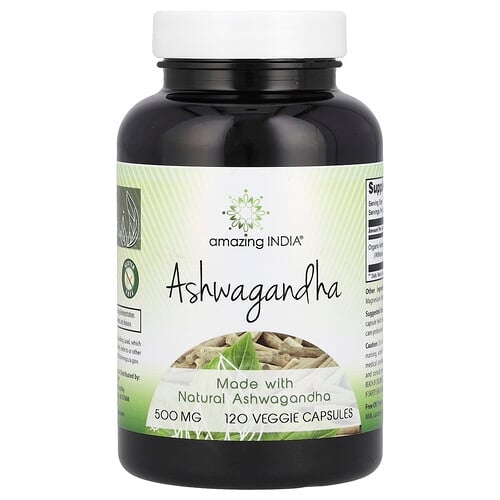 Amazing India Ashwagandha 500 Mg 120 Veggie Capsules product image