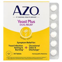 Azo Yeast Plus Dual Relief 60 Tablets