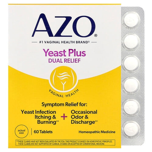 Azo Yeast Plus Dual Relief 60 Tablets product image
