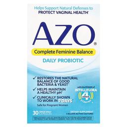 Azo Complete Feminine Balance Daily Probiotic 5 Billion 30 Once Daily Capsules