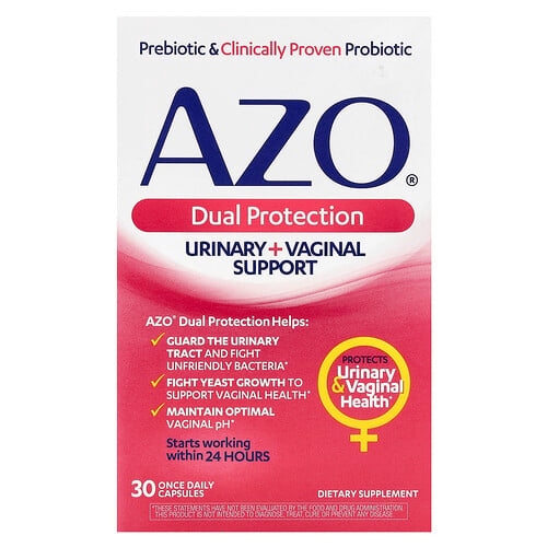 Azo Dual Protection Urinary Vaginal Support 30 Once Daily Capsules product image